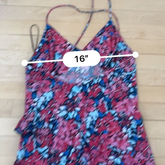 Elliatt Byron Asymmetrical Hem Midi Floral Dress in Multi Pink L - Picture 9 of 14